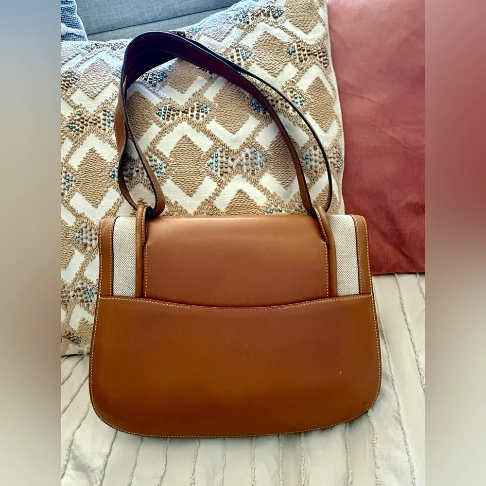 Hermes Barenia Toile With Horse Bit Buckle - Picture 2 of 16